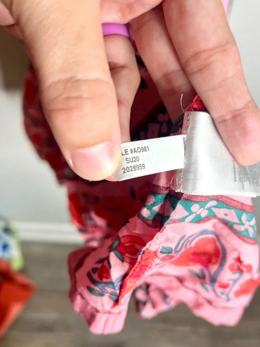 J. Crew Pink Red V-Neck Tunic Dress in Floral Block Print Beach Resortwear S